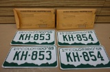 Two 1969 Colorado License Plate Pairs!