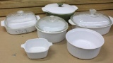 Ten Pieces Mixed Corning Ware and Lids