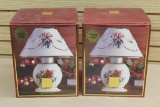 Pair of Lenox Winter Greetings Candle Lamps in Boxes