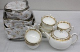62 Pieces Gold Leaf Wedgewood China with Tea Set