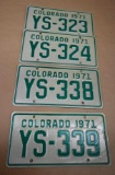 Four 1971 Colorado License Plates!