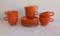 Original Red/Orange Fiesta Tea Cups and Saucers