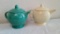 Fiesta Original Green and Ivory Covered Teapots