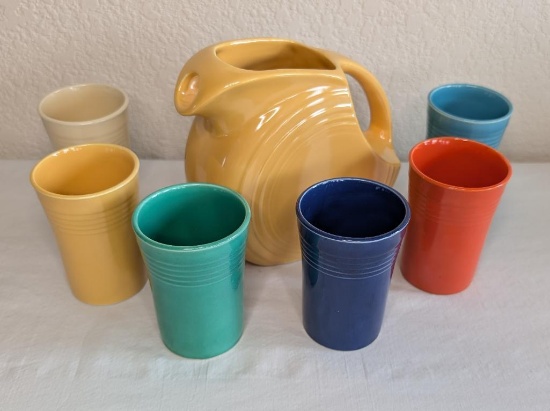 Fiesta Small Disc Pitcher and Juice Tumblers