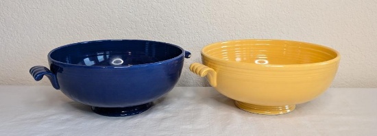 Fiesta Blue and Yellow Casserole Dishes