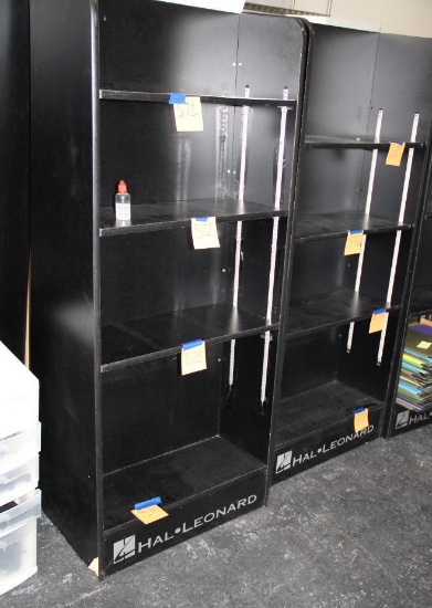 Three Black Wood Retail Display Shelves