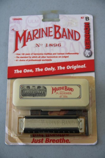 New in Boxes Hohner Marine Band 1896 Harmonica in B Key