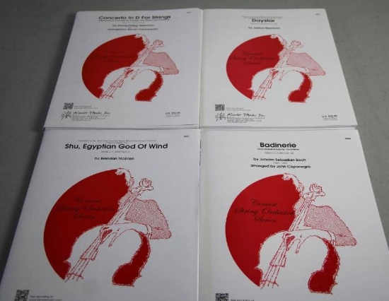 Four Sets of Sheet Music from Kendor Cadet String Orchestra Series Grade 3