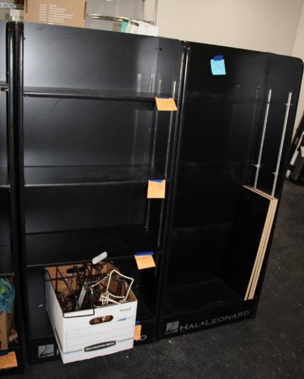 Two Black Wood Retail Display Shelves