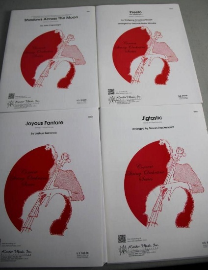 Four Sets of Sheet Music from Kendor Cadet String Orchestra Series Grade 3