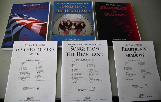 Three Complete Sets of Sheet Music for Full Concert Band from Daehn Publications
