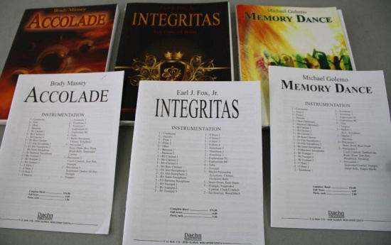 Three Complete Sets of Sheet Music for Full Concert Band from Daehn Publications