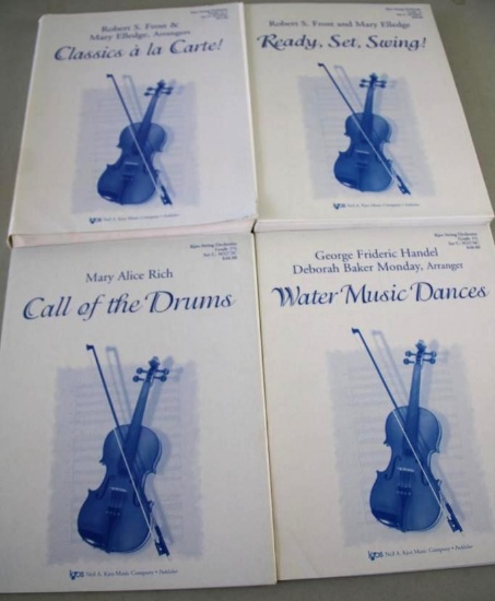 Four Complete Sets of Sheet Music for String Orchestra Grades 1/2 to 1-1/2 from Kjos Music Co.