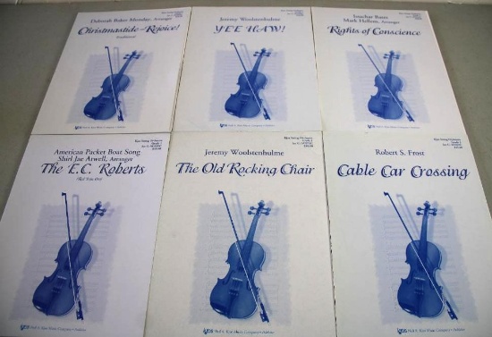 Six Sets of Sheet Music for String Orchestra Grade 1 by Kjos Music Co.
