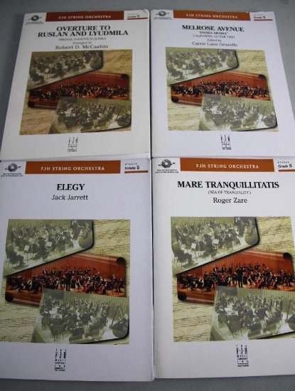 Four Sets of Sheet Music for String Orchestra Grade 5 from FJH Music Co.