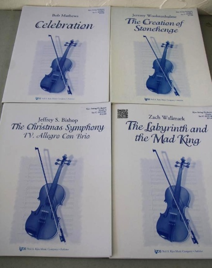 Four Complete Sets of Sheet Music for String Orchestra Grade 4 from Kjos Music Co.