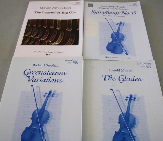 Four Complete Sets of Sheet Music for String Orchestra Grade 4 from Kjos Music Co.