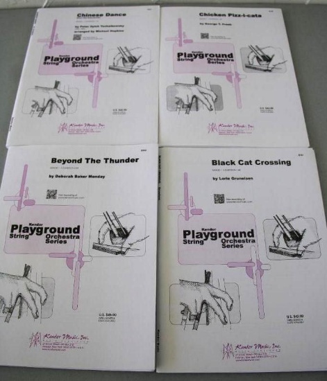 Four Sets of Sheet Music from the Kendor Playground String Orchestra Series Grade 1