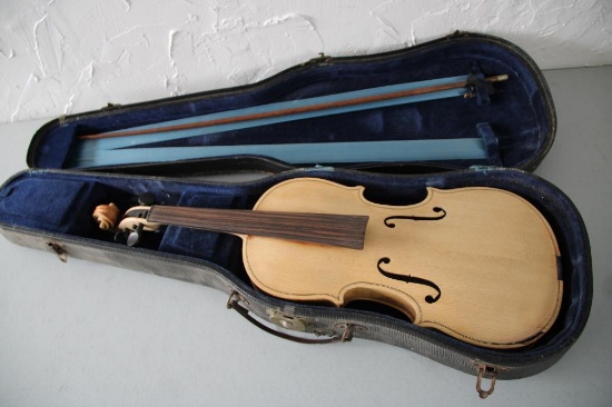 Beautiful Unfinished Violin with Case
