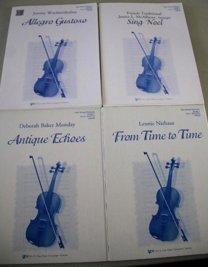 Four Complete Sets of Sheet Music for String Orchestra Grade 2 from Kjos Music Co.
