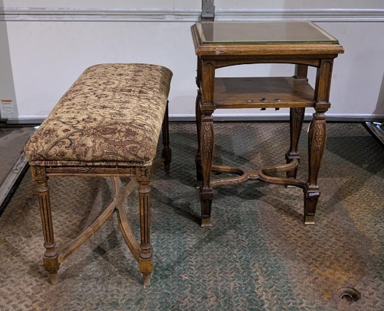 Neoclassical Stool and Servants Call Table