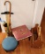Two Upholstered Footstools, Canes, and More