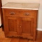 Beautiful Antique Wood and Marble-Top Night Stand