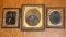 Three Antique Photos in Frames, Appearance of Daguerreotype and Ambrotype Photos