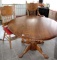 Oak Pedestal Table with Three Chairs