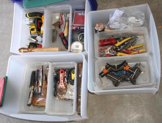 Mixed Hand Tools in Sterilite Drawer Cart