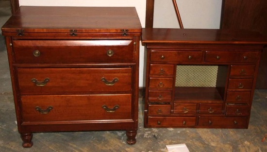 Beautiful Cherry Drawer Stack Desk and Top-Stacking Drawer Arrangement