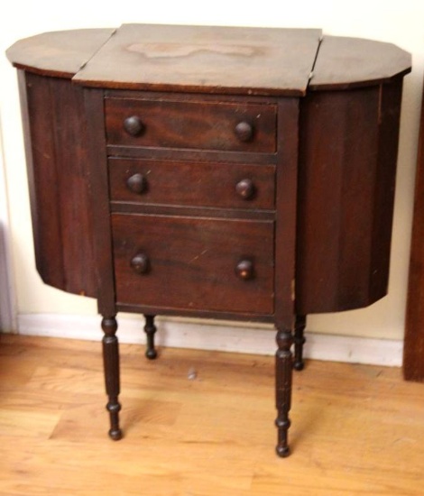 Dark Stained Martha Washington Sewing Cabinet