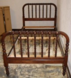 Antique Jenny Lind-Style Spooled Wood Twin Bed