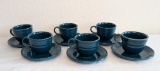 Fiesta Juniper Tea Cups and Saucers