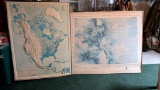 Oversized Framed Topography Maps