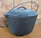 Cast Iron Covered Cauldron/Bean Pot