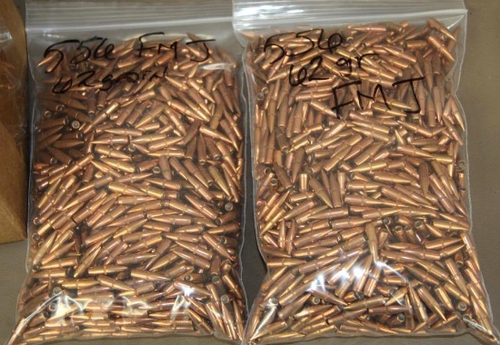 Over 19 lbs. 556 Caliber FMJ Bullets for Reloading