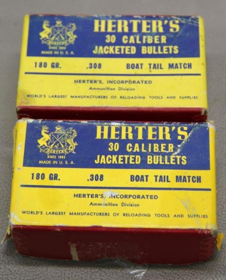 Two Open Boxes Herter's 30 Caliber Bullets for Reloading | Guns ...