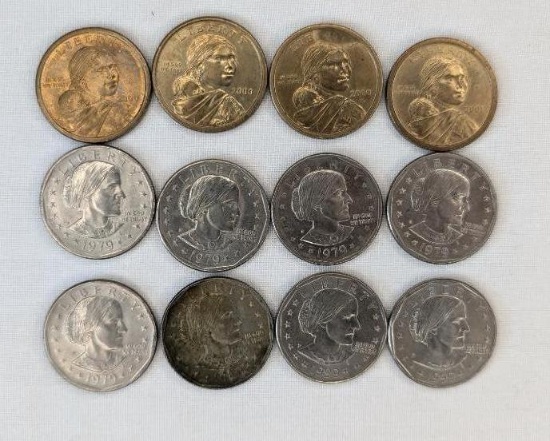 Susan B Anthony and Sacajawea Dollar Coins