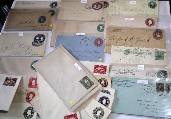 Large Assortment of Early American Stamped Envelopes New and Canceled