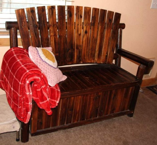 Fanned Wood Plank Bench