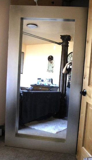 Large Brushed Silver Color Full Length Mirror