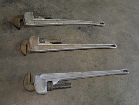 Ridgid Aluminum 36" Pipe Wrenches (3)
