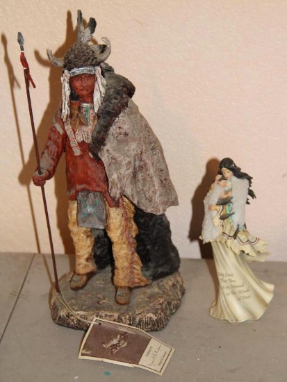 Excellent Monfort Original Native American Statue and Figure from A Love Eternal Collection