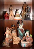Collection of Mixed Native American-Style Statues