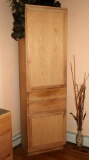 Natural Wood Free-Standing Storage Cabinet