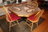 Octagonal Dining Table on Pedestal Base with Chairs