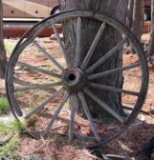 Pair of Antique Wood and Iron Wagon Wheels