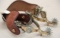 Set of Gold Colored North and Judd Spurs with Silver Horse Head Emblems and Leather Straps