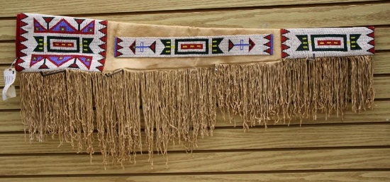 Incredible Minnie White Dove Beaded Rawhide Rifle Scabbard